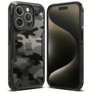 Ringke รุ่น Fusion X - เคส iPhone 15 Pro Max - สี Camo Black