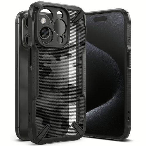 Ringke รุ่น Fusion X - เคส iPhone 15 Pro Max - สี Camo Black - Image 4