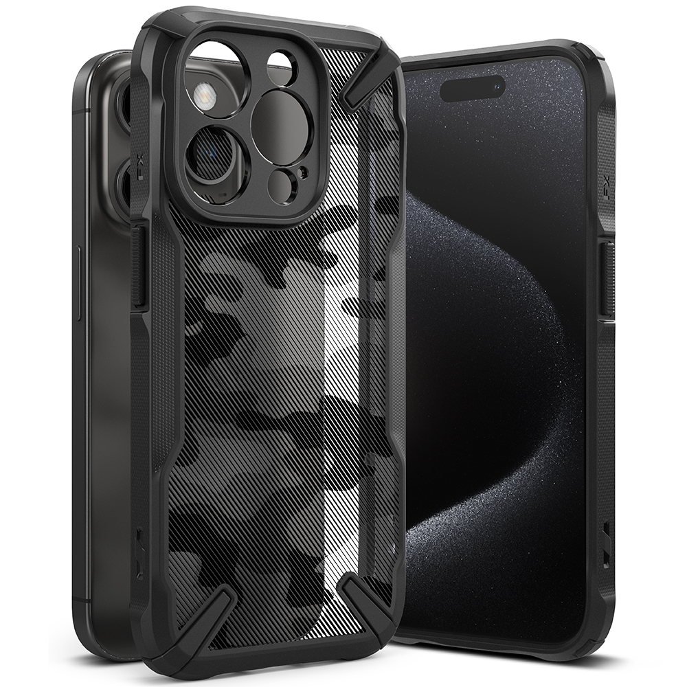 Ringke รุ่น Fusion X - เคส iPhone 15 Pro Max - สี Camo Black
