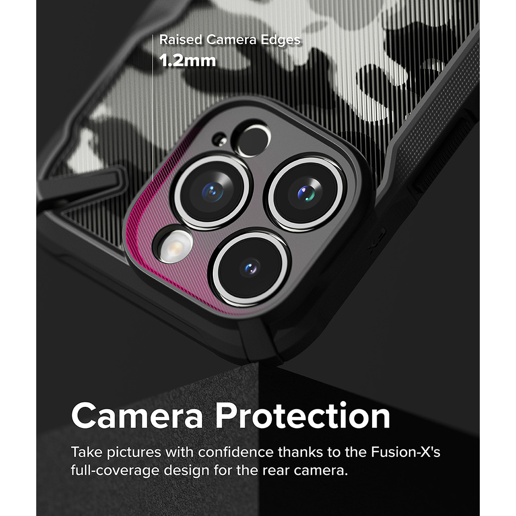 Ringke รุ่น Fusion X - เคส iPhone 15 Pro Max - สี Camo Black