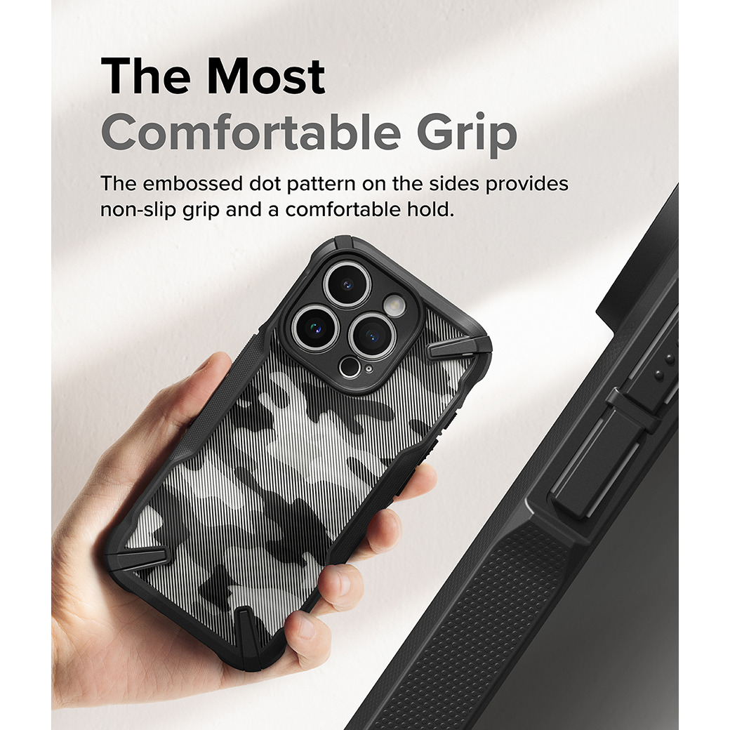 Ringke รุ่น Fusion X - เคส iPhone 15 Pro Max - สี Camo Black 30 Ringke รุ่น Fusion X - เคส iPhone 15 Pro Max - สี Camo Black