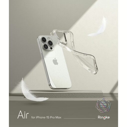 Ringke รุ่น Air - เคส iPhone 15 Pro Max - สี Glitter Clear - Image 5