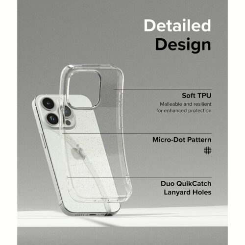 Ringke รุ่น Air - เคส iPhone 15 Pro Max - สี Glitter Clear - Image 12
