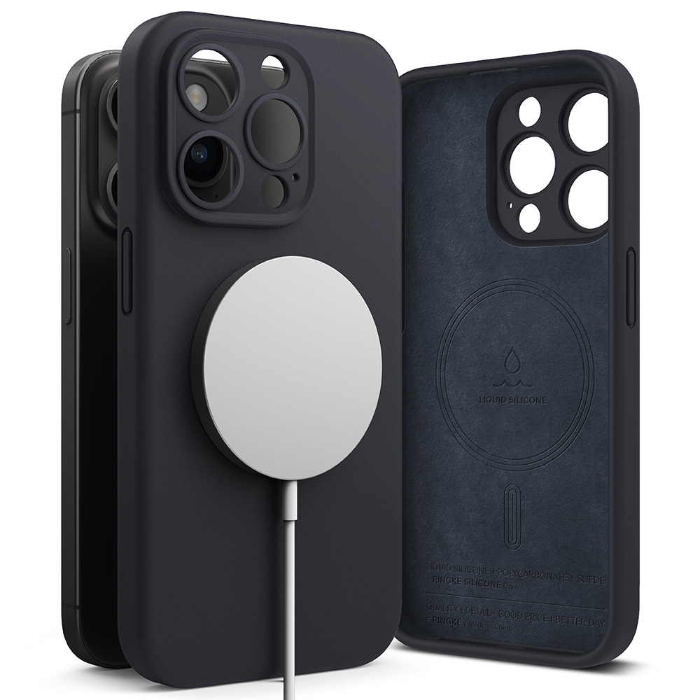 Ringke รุ่น Silicone Magnetic - เคส iPhone 15 Pro Max - สี Deep Blue