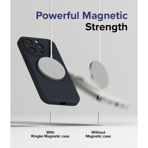 Ringke รุ่น Silicone Magnetic - เคส iPhone 15 Pro Max - สี Deep Blue - Image 6