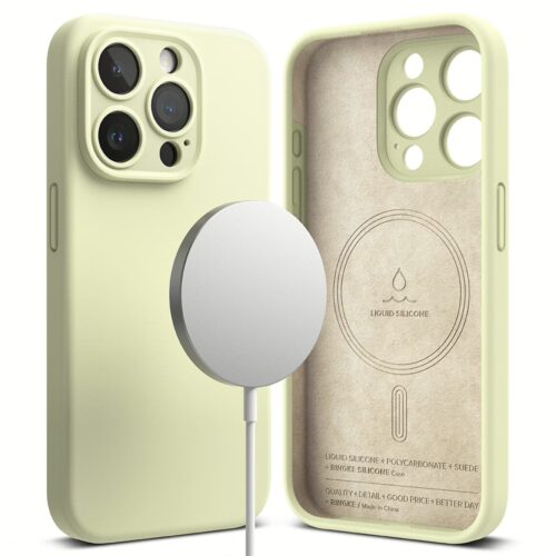 Ringke รุ่น Silicone Magnetic - เคส iPhone 15 Pro Max - สี Sunny Lime - Image 2