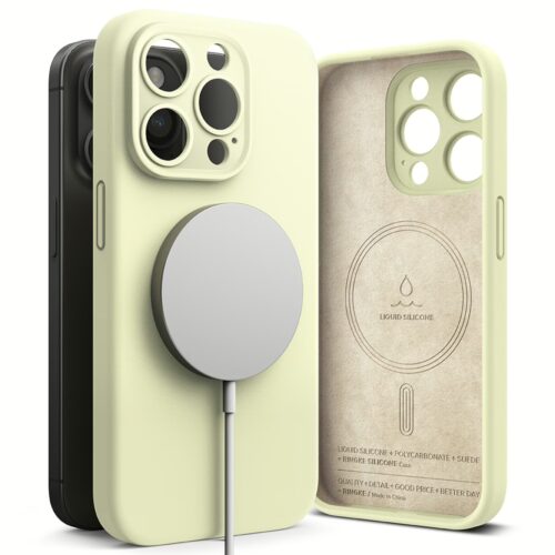 Ringke รุ่น Silicone Magnetic - เคส iPhone 15 Pro Max - สี Sunny Lime - Image 3