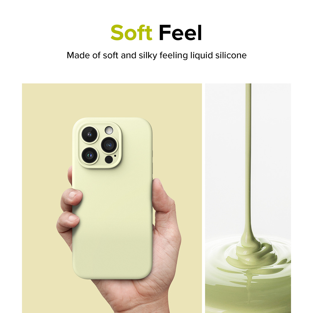 Ringke รุ่น Silicone Magnetic - เคส iPhone 15 Pro Max - สี Sunny Lime
