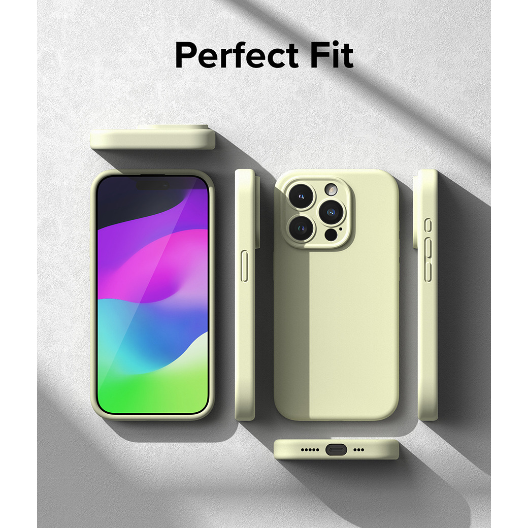 Ringke รุ่น Silicone Magnetic - เคส iPhone 15 Pro - สี Sunny Lime
