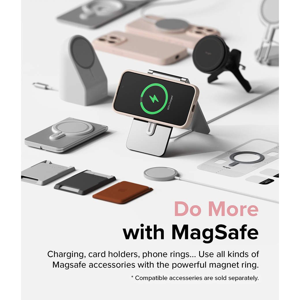 Ringke รุ่น Silicone Magnetic - เคส iPhone 15 Pro Max - สี Pink Sand