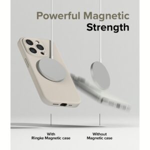 Ringke รุ่น Silicone Magnetic - เคส iPhone 15 Pro Max - สี Stone