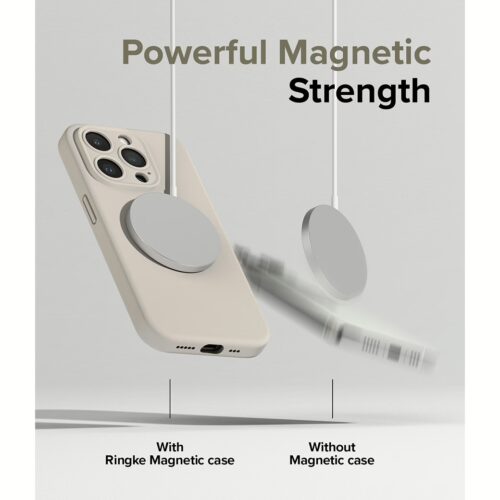 Ringke รุ่น Silicone Magnetic - เคส iPhone 15 Pro Max - สี Stone - Image 6