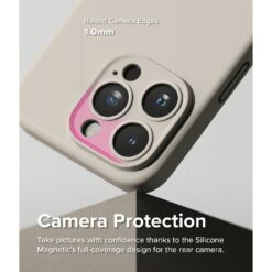 Ringke รุ่น Silicone Magnetic - เคส iPhone 15 Pro Max - สี Stone