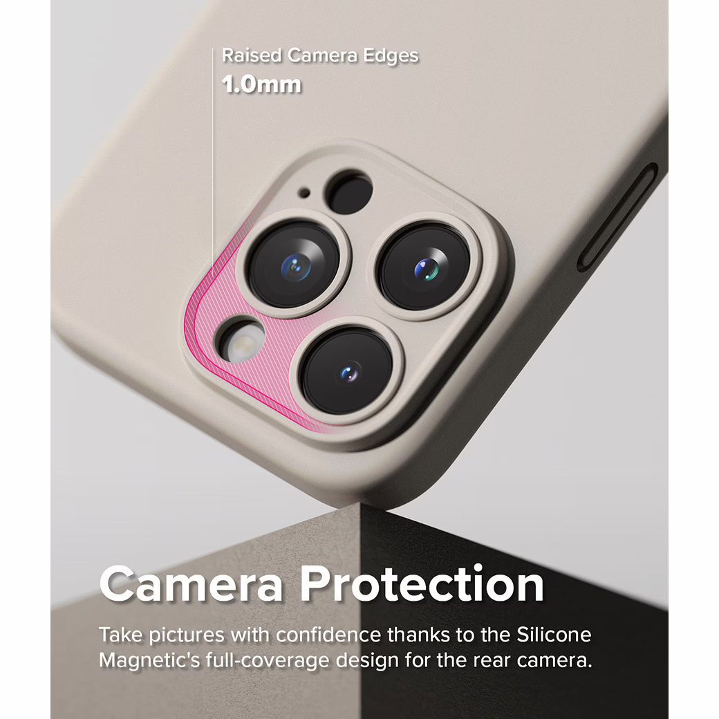 Ringke รุ่น Silicone Magnetic - เคส iPhone 15 Pro Max - สี Stone