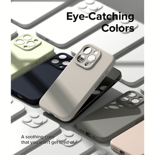 Ringke รุ่น Silicone Magnetic - เคส iPhone 15 Pro Max - สี Stone - Image 8