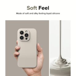 Ringke รุ่น Silicone Magnetic - เคส iPhone 15 Pro Max - สี Stone