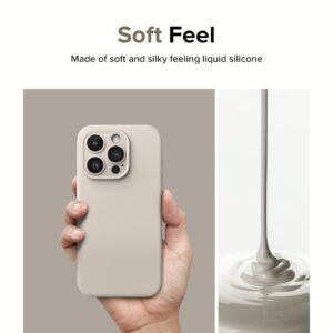 Ringke รุ่น Silicone Magnetic - เคส iPhone 15 Pro Max - สี Stone