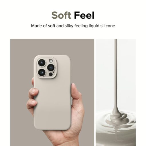 Ringke รุ่น Silicone Magnetic - เคส iPhone 15 Pro Max - สี Stone - Image 9