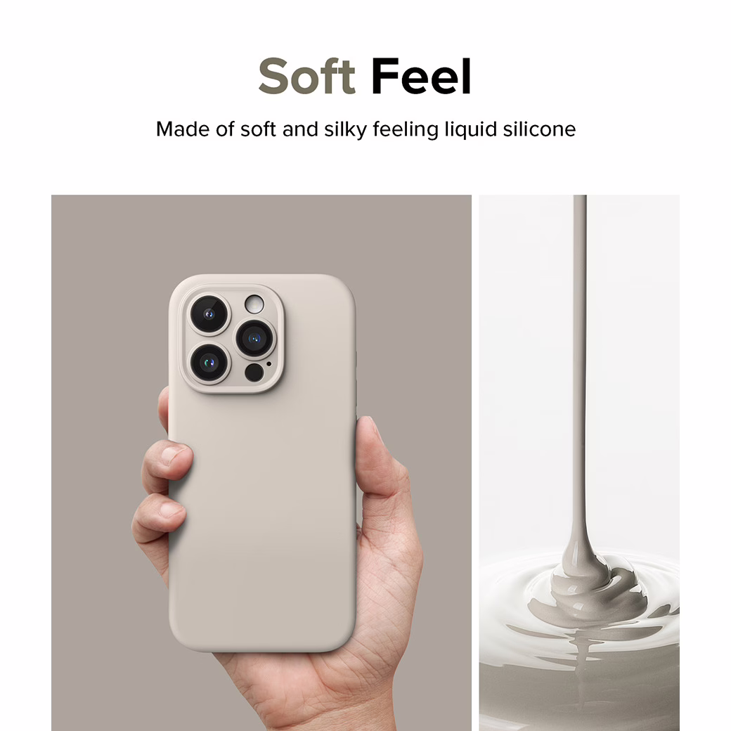 Ringke รุ่น Silicone Magnetic - เคส iPhone 15 Pro Max - สี Stone