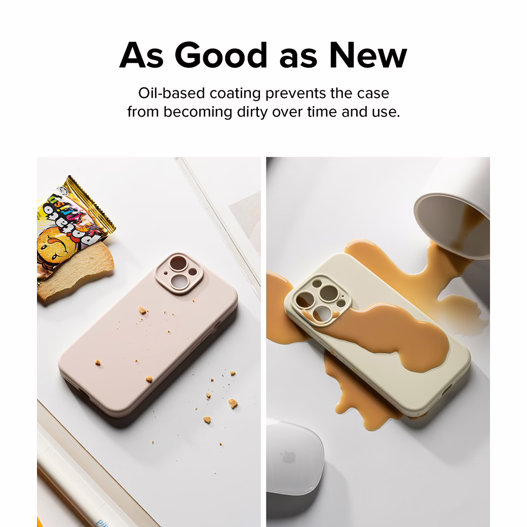 Ringke รุ่น Silicone Magnetic - เคส iPhone 15 Pro Max - สี Stone