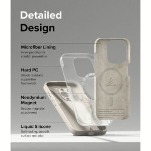 Ringke รุ่น Silicone Magnetic - เคส iPhone 15 Pro Max - สี Stone