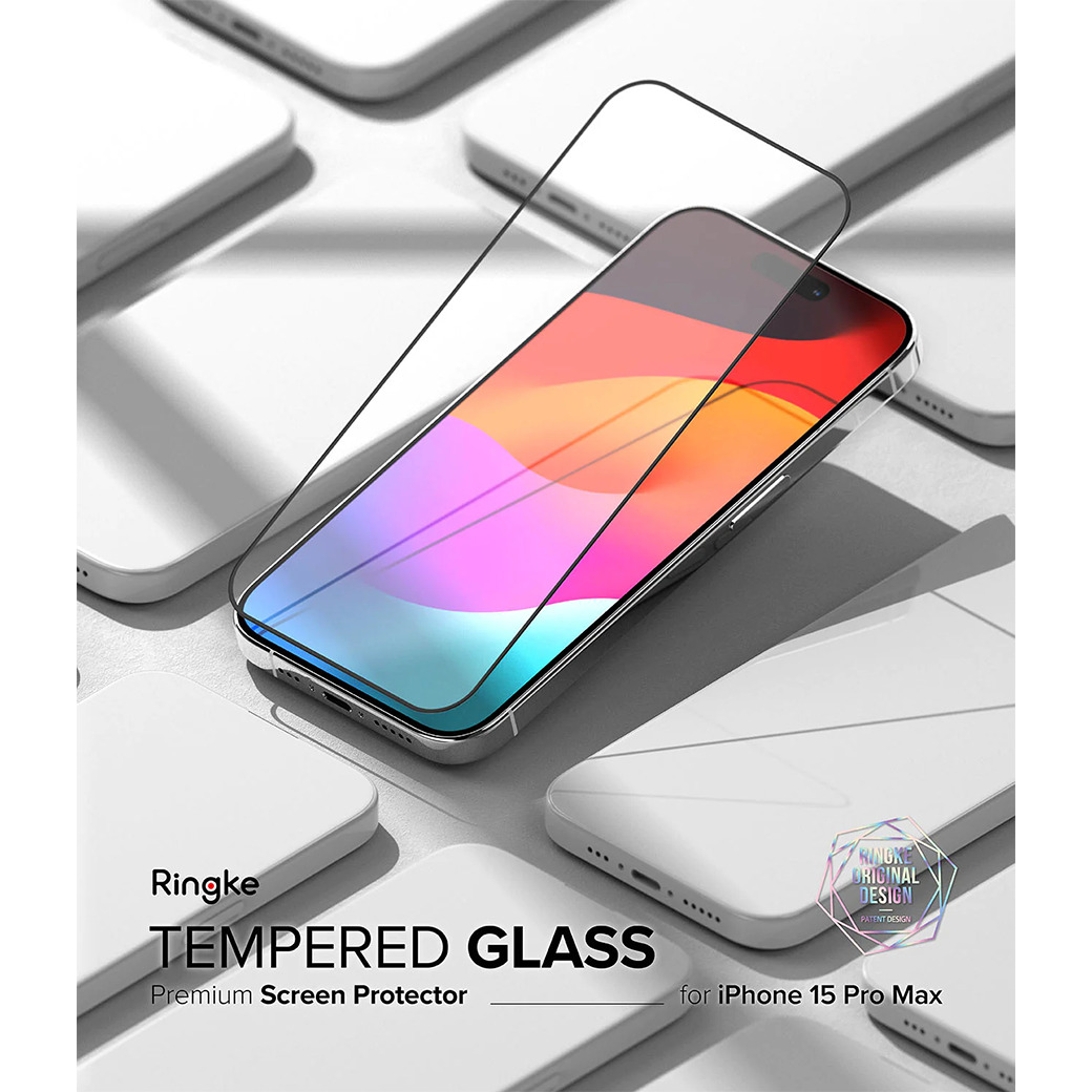 Ringke รุ่น Screen Protector Tempered Glass - ฟิล์มกระจก iPhone 15 Pro Max