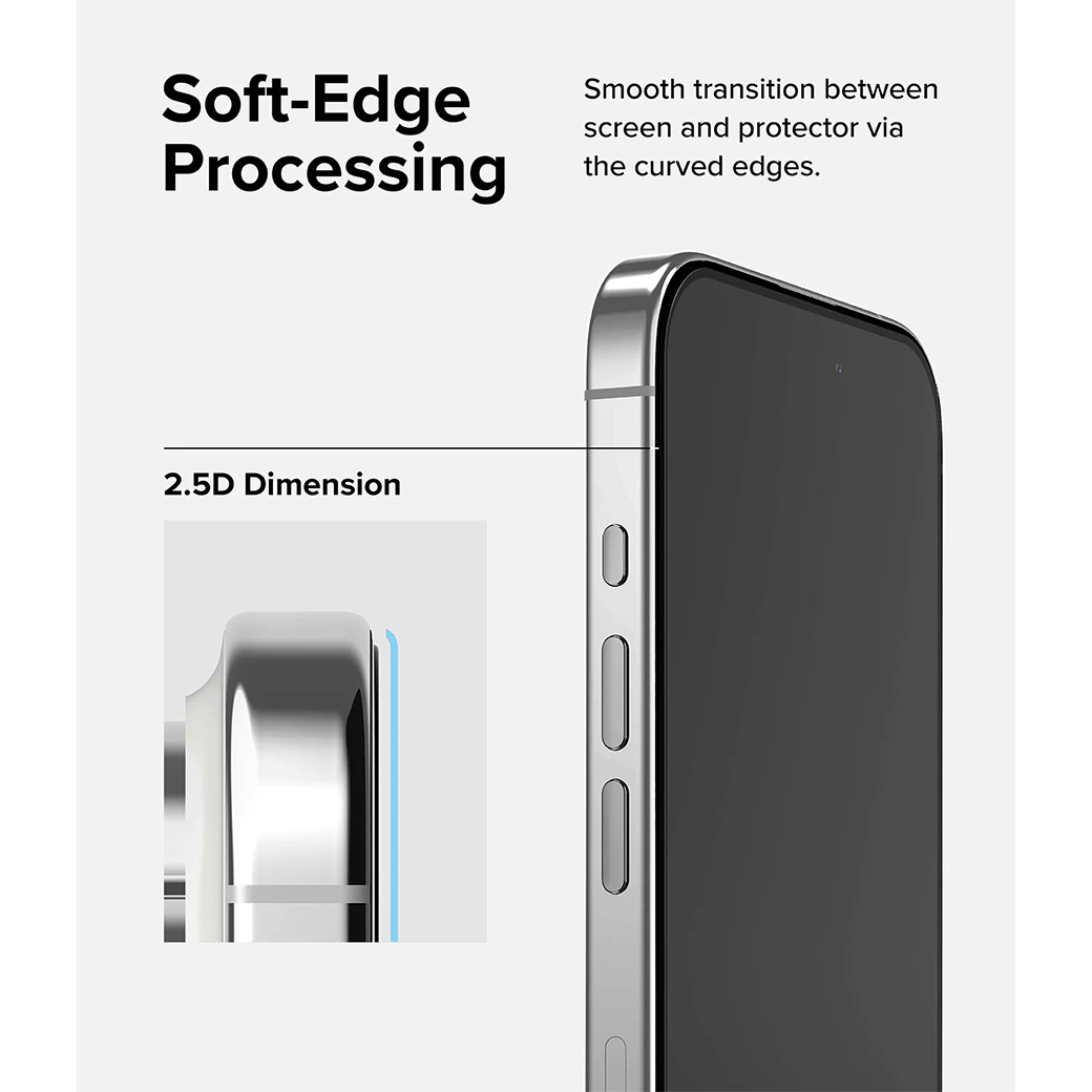 Ringke รุ่น Screen Protector Tempered Glass - ฟิล์มกระจก iPhone 15 Pro