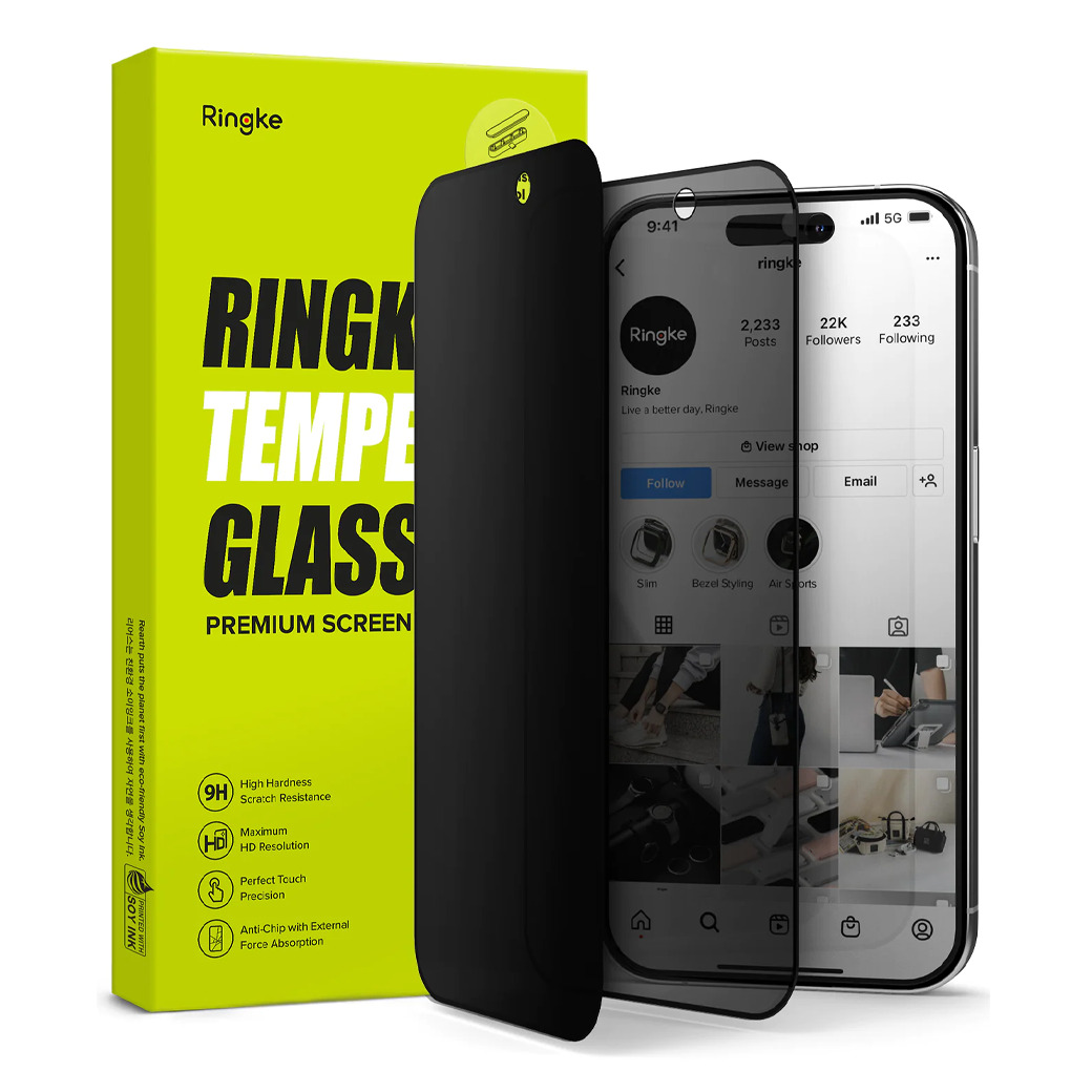 Ringke รุ่น Privacy Tempered Glass - ฟิล์มกระจก iPhone 15 Pro