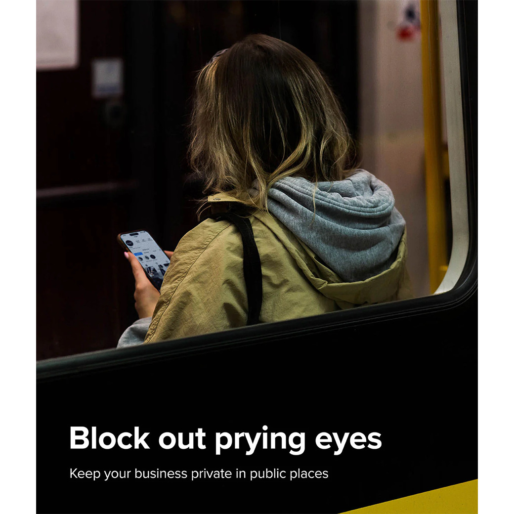 Ringke รุ่น Privacy Tempered Glass - ฟิล์มกระจก iPhone 15 Pro Max
