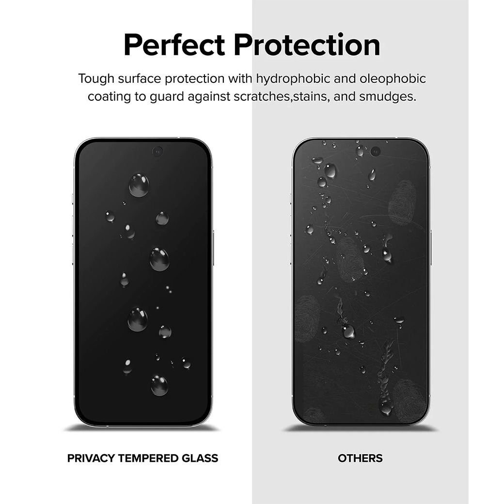 Ringke รุ่น Privacy Tempered Glass - ฟิล์มกระจก iPhone 15 Pro