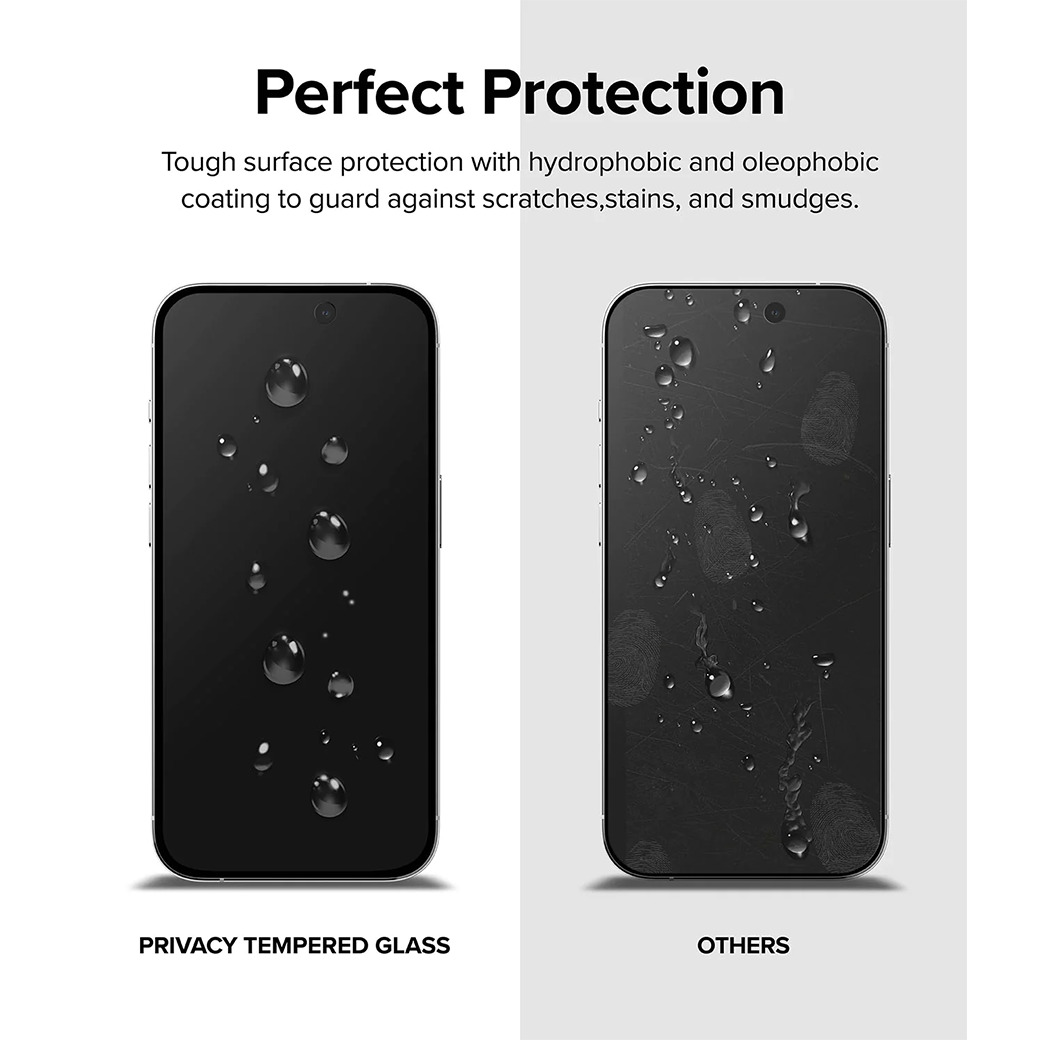 Ringke รุ่น Privacy Tempered Glass - ฟิล์มกระจก iPhone 15 Pro Max