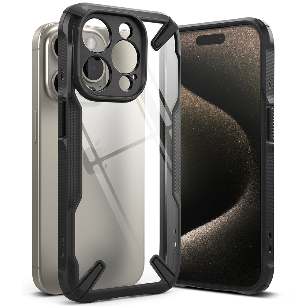 Ringke รุ่น Fusion X - เคส iPhone 15 Pro - สี Black
