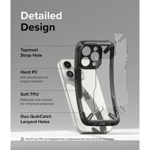 Ringke รุ่น Fusion X - เคส iPhone 15 Pro - สี Black - Image 11