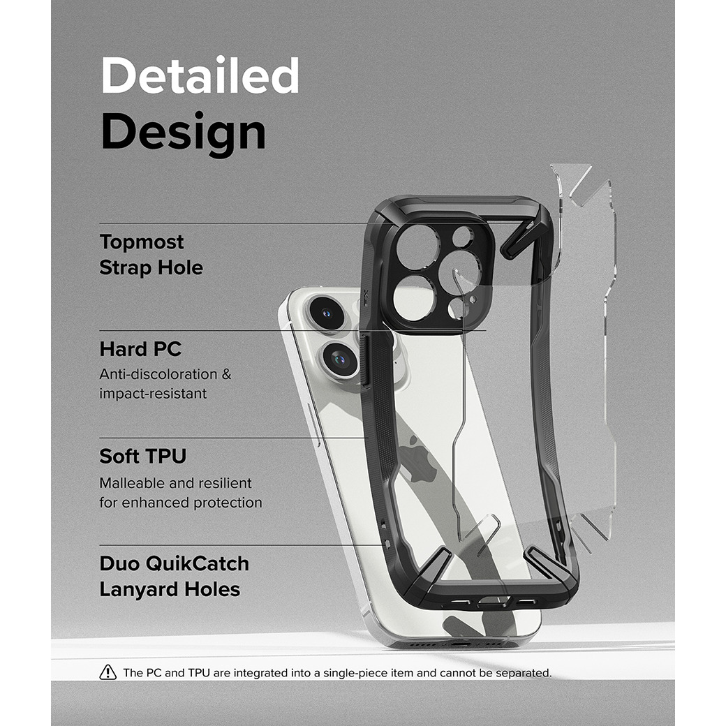 Ringke รุ่น Fusion X - เคส iPhone 15 Pro - สี Black