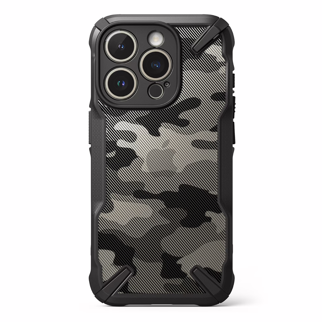 Ringke รุ่น Fusion X - เคส iPhone 15 Pro - สี Camo Black