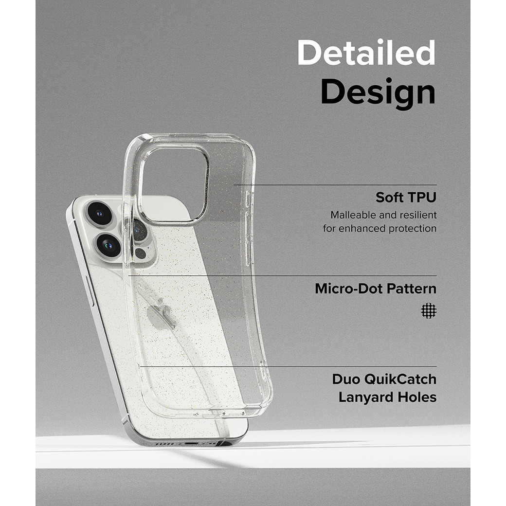 Ringke รุ่น Air - เคส iPhone 15 Pro - สี Glitter Clear