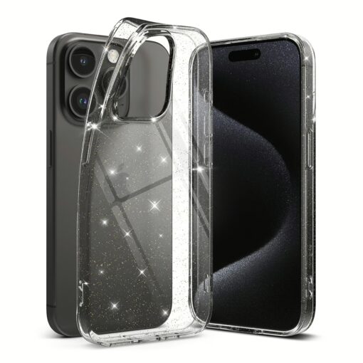 Ringke รุ่น Air - เคส iPhone 15 Pro - สี Glitter Clear - Image 4