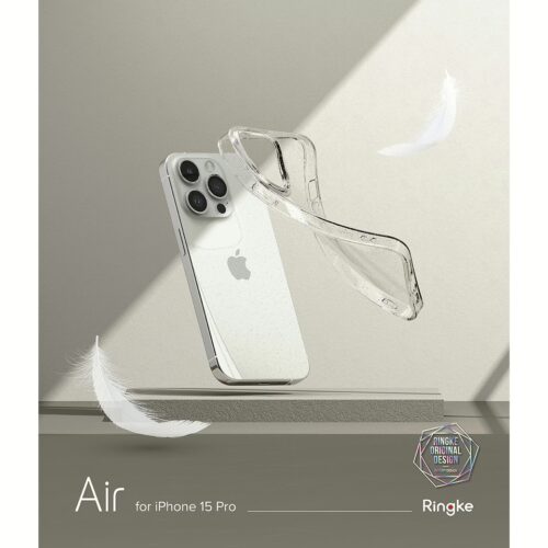 Ringke รุ่น Air - เคส iPhone 15 Pro - สี Glitter Clear - Image 5