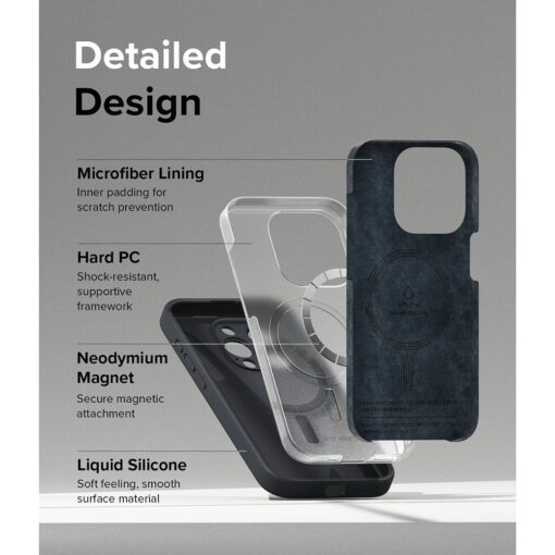Ringke รุ่น Silicone Magnetic - เคส iPhone 15 Pro - สี Deep Blue - Image 11