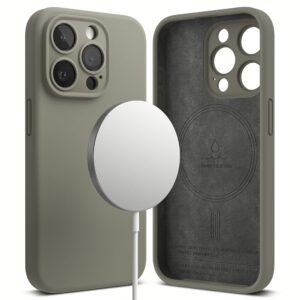 Ringke รุ่น Silicone Magnetic - เคส iPhone 15 Pro - สี Gray