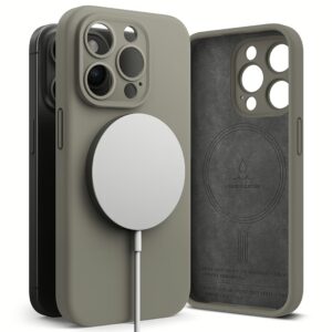 Ringke รุ่น Silicone Magnetic - เคส iPhone 15 Pro - สี Gray