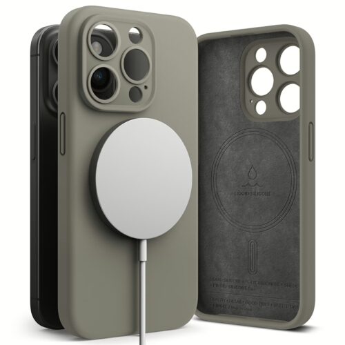 Ringke รุ่น Silicone Magnetic - เคส iPhone 15 Pro - สี Gray - Image 2
