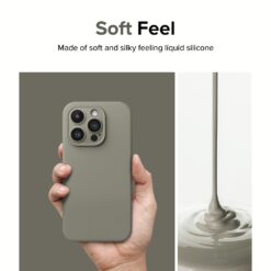 Ringke รุ่น Silicone Magnetic - เคส iPhone 15 Pro - สี Gray