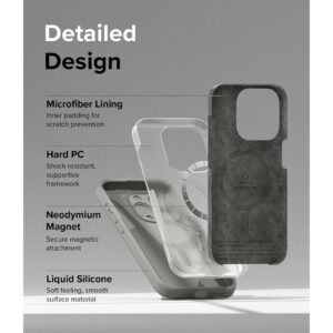 Ringke รุ่น Silicone Magnetic - เคส iPhone 15 Pro - สี Gray