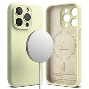 Ringke รุ่น Silicone Magnetic - เคส iPhone 15 Pro - สี Sunny Lime