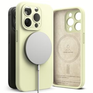 Ringke รุ่น Silicone Magnetic - เคส iPhone 15 Pro - สี Sunny Lime