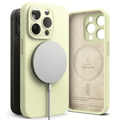 Ringke รุ่น Silicone Magnetic - เคส iPhone 15 Pro - สี Sunny Lime - Image 2