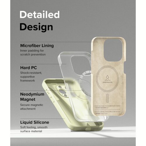 Ringke รุ่น Silicone Magnetic - เคส iPhone 15 Pro - สี Sunny Lime - Image 11