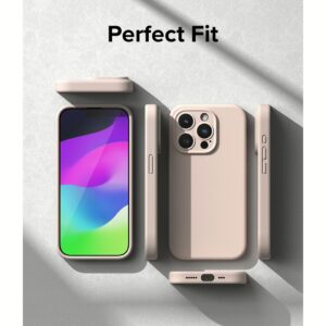 Ringke รุ่น Silicone Magnetic - เคส iPhone 15 Pro - สี Pink Sand