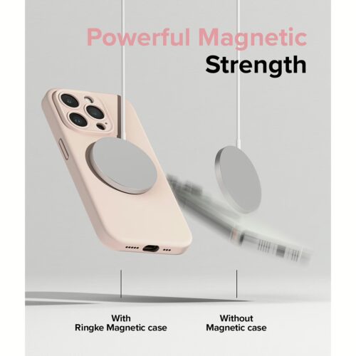 Ringke รุ่น Silicone Magnetic - เคส iPhone 15 Pro - สี Pink Sand - Image 6